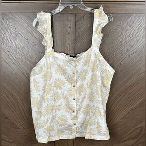 Torrid Double Gauze Ruffle Button Front Tank Top Size 2X